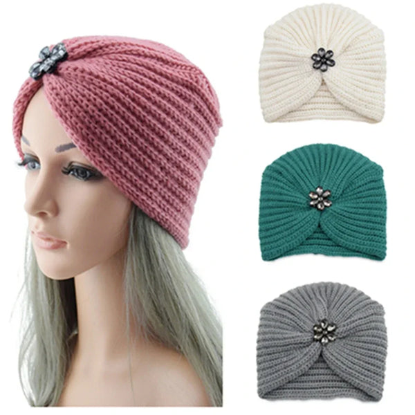 Winter Woolen Flower Hat