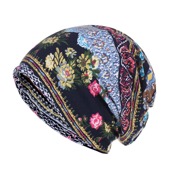 Floral Print Warm Hat